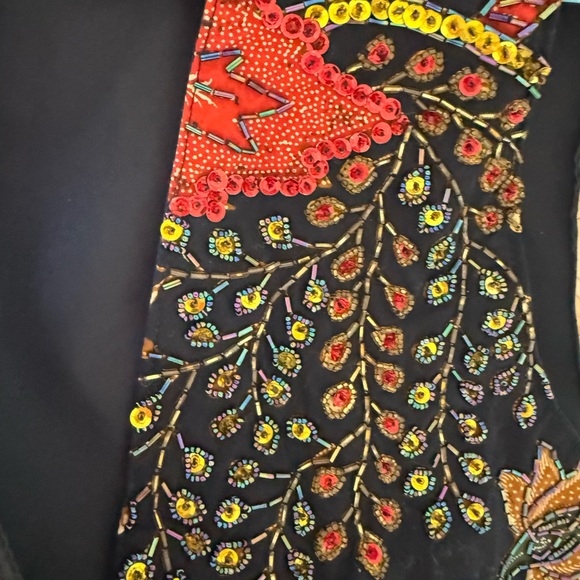 Raja Collection Handmade Vintage Embroidered Floral Vest with Sequins SzS - Picture 6 of 14